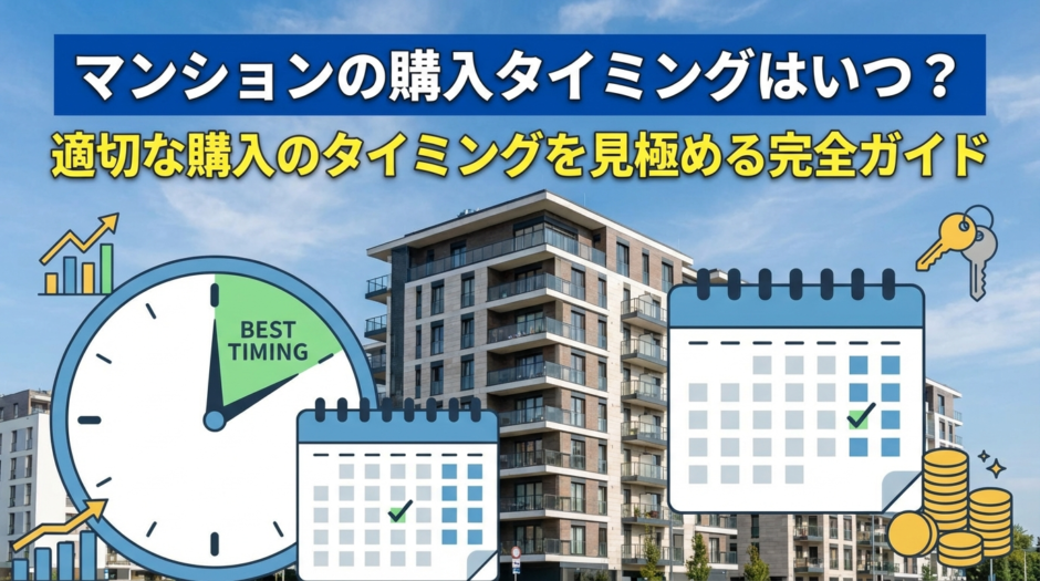 マンションの購入タイミングはいつ？適切な購入のタイミングを見極める完全ガイド