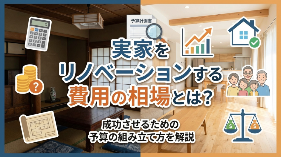 実家をリノベーションする費用の相場とは？成功させるための予算の組み立て方を解説