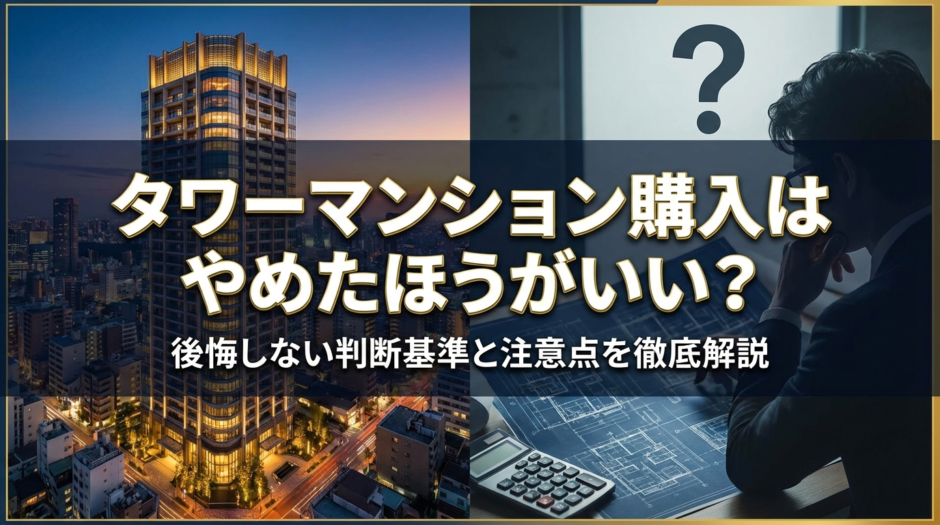 タワーマンション購入はやめたほうがいい？後悔しない判断基準と注意点を徹底解説