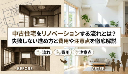 中古住宅をリノベーションする流れとは？失敗しない進め方と費用や注意点を徹底解説