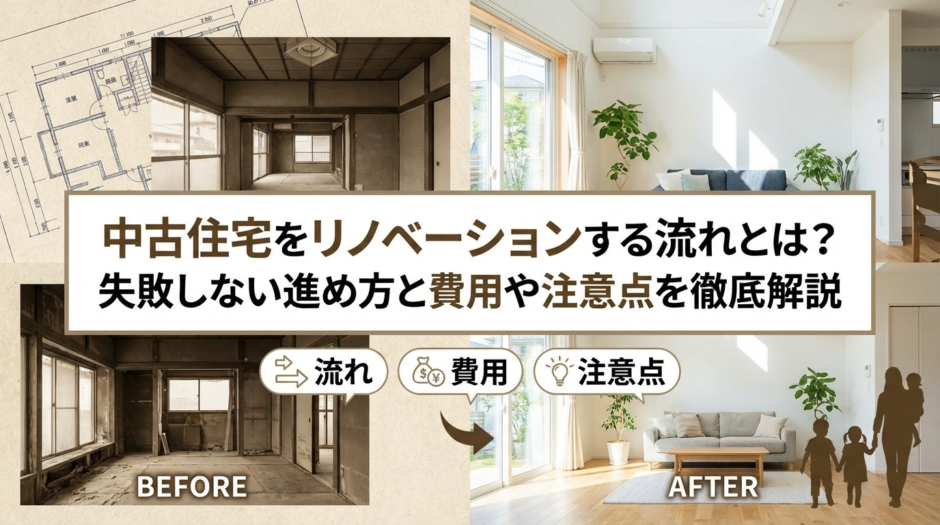 中古住宅をリノベーションする流れとは？失敗しない進め方と費用や注意点を徹底解説