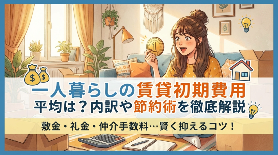 一人暮らしの賃貸でかかる初期費用の平均は？内訳や節約術を徹底解説