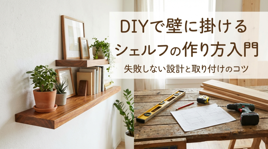 DIYで壁に掛けるシェルフの作り方入門。失敗しない設計と取り付けのコツ