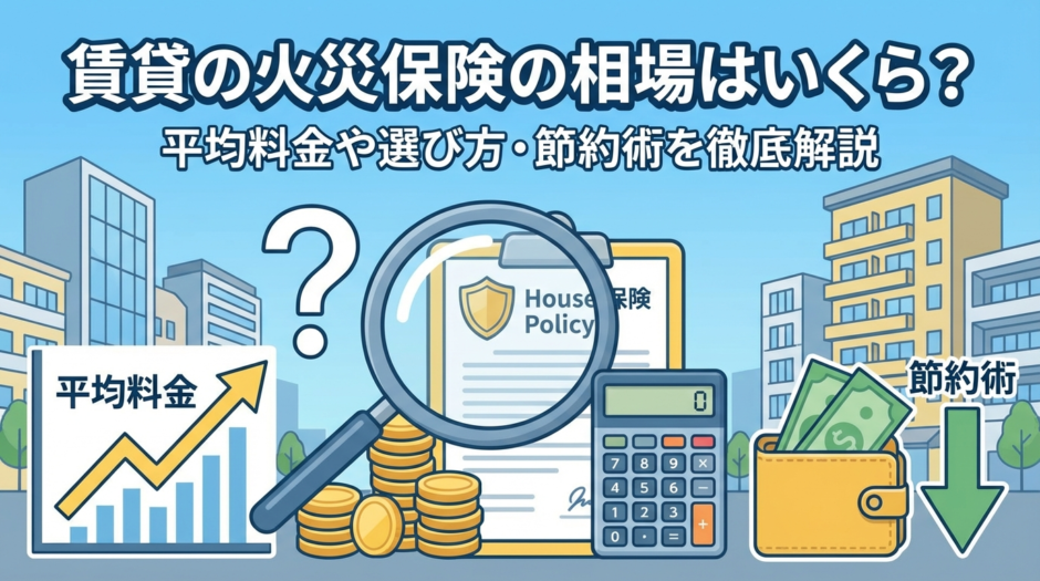賃貸の火災保険の相場はいくら？平均料金や選び方・節約術を徹底解説