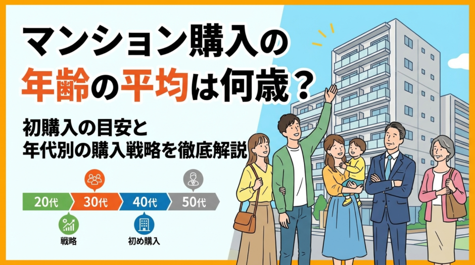 マンション購入の年齢の平均は何歳？初購入の目安と年代別の購入戦略を徹底解説