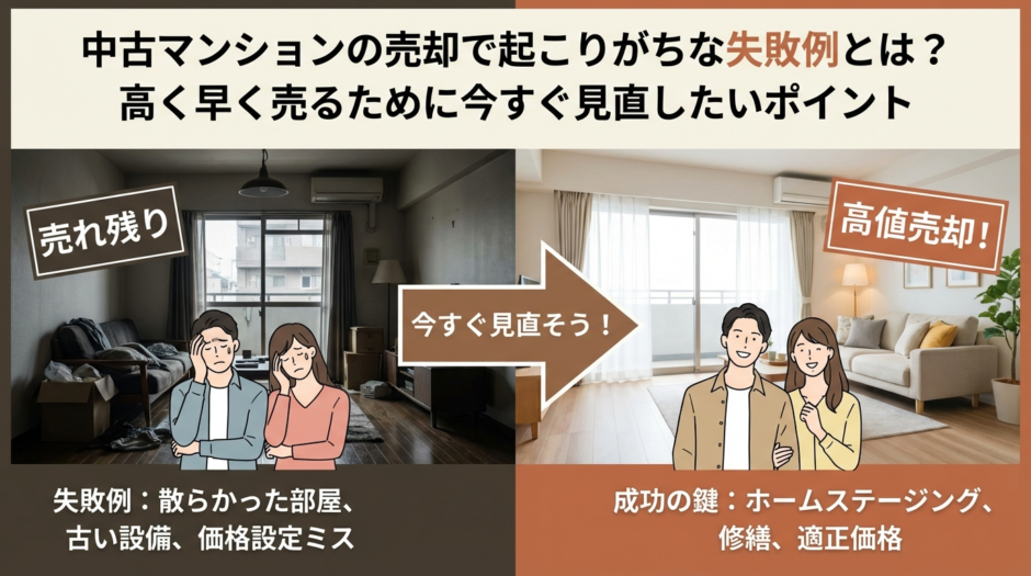 中古マンションの売却で起こりがちな失敗例とは？高く早く売るために今すぐ見直したいポイント