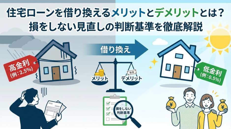 住宅ローンを借り換えるメリットとデメリットとは？損をしない見直しの判断基準を徹底解説