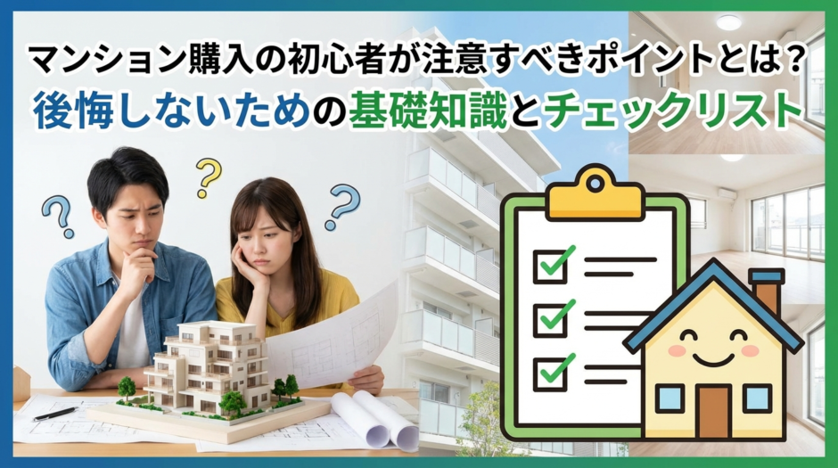 マンション購入の初心者が注意すべきポイントとは？後悔しないための基礎知識とチェックリスト