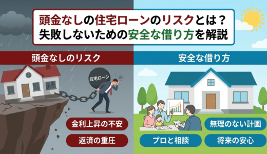 頭金なしの住宅ローンのリスクとは？失敗しないための安全な借り方を解説