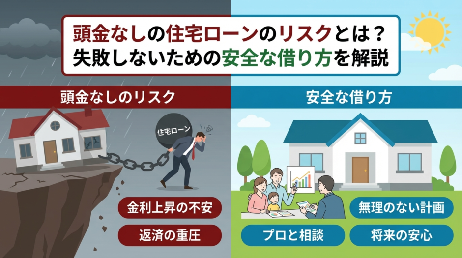 頭金なしの住宅ローンのリスクとは？失敗しないための安全な借り方を解説
