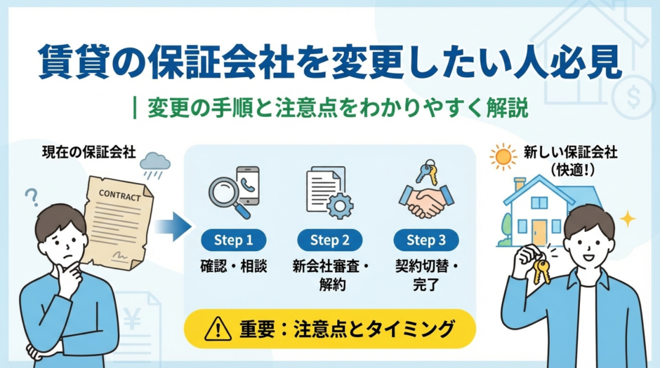 賃貸の保証会社を変更したい人必見｜変更の手順と注意点をわかりやすく解説