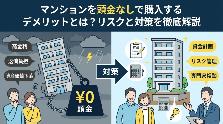 マンションを頭金なしで購入するデメリットとは？リスクと対策を徹底解説