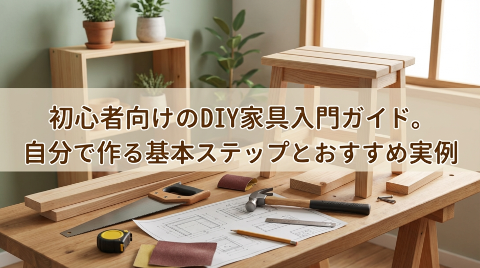 初心者向けのDIY家具入門ガイド。自分で作る基本ステップとおすすめ実例