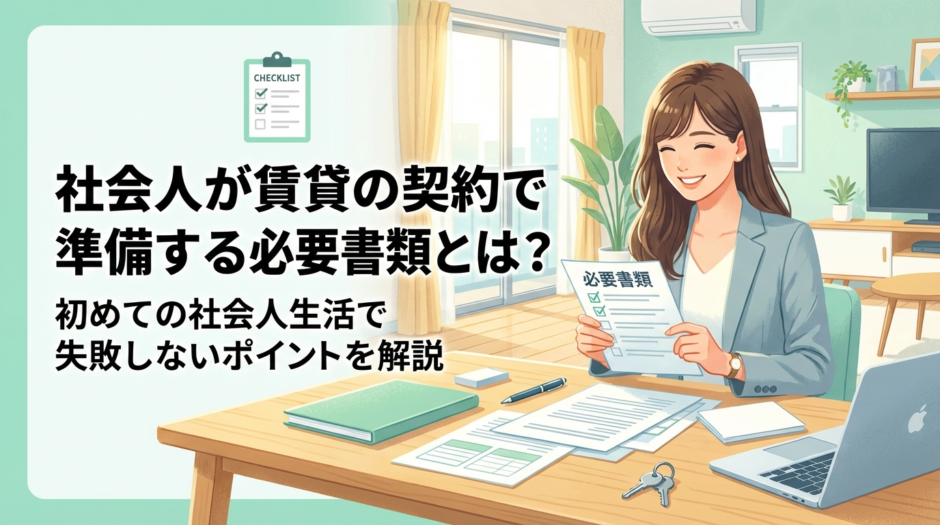 社会人が賃貸の契約で準備する必要書類とは？初めての社会人生活で失敗しないポイントを解説