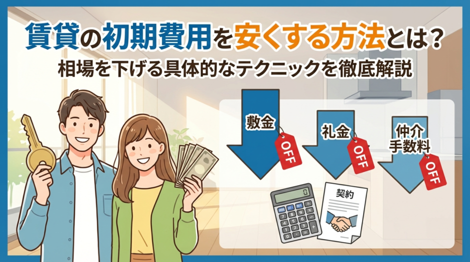 賃貸の初期費用を安くする方法とは？相場を下げる具体的なテクニックを徹底解説
