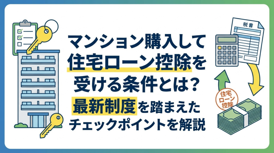 マンションを購入して住宅ローン控除を受ける条件とは？最新制度を踏まえたチェックポイントを解説
