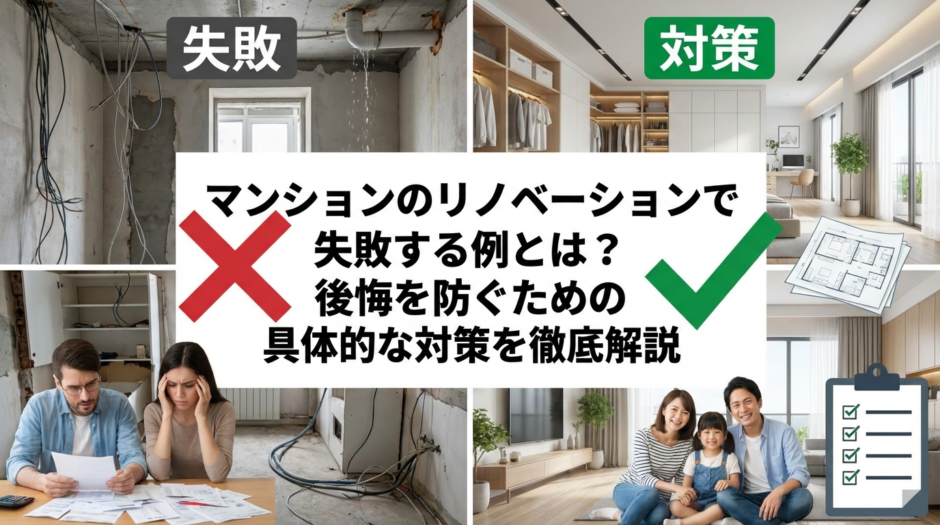 マンションのリノベーションで失敗する例とは？後悔を防ぐための具体的な対策を徹底解説