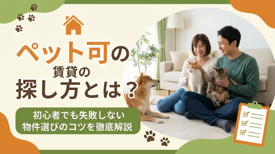 ペット可の賃貸の探し方とは？初心者でも失敗しない物件選びのコツを徹底解説