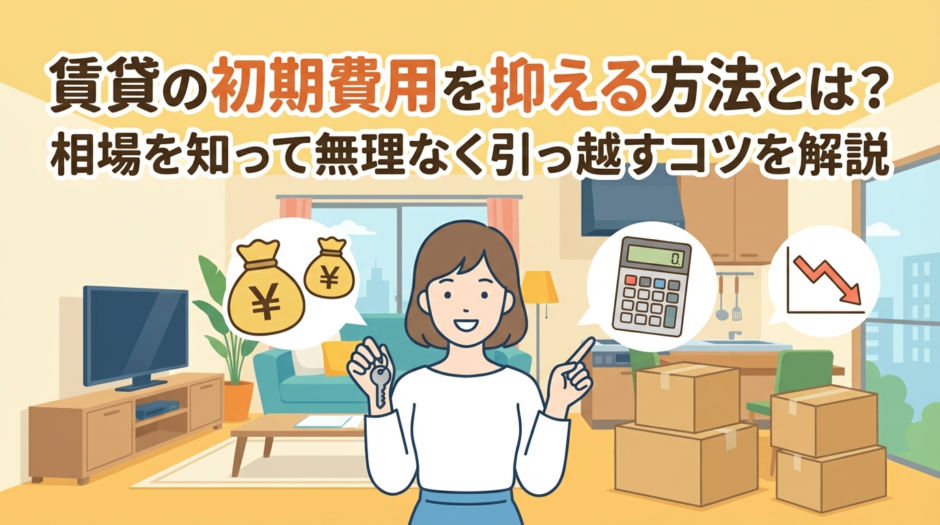 賃貸の初期費用を抑える方法とは？相場を知って無理なく引っ越すコツを解説