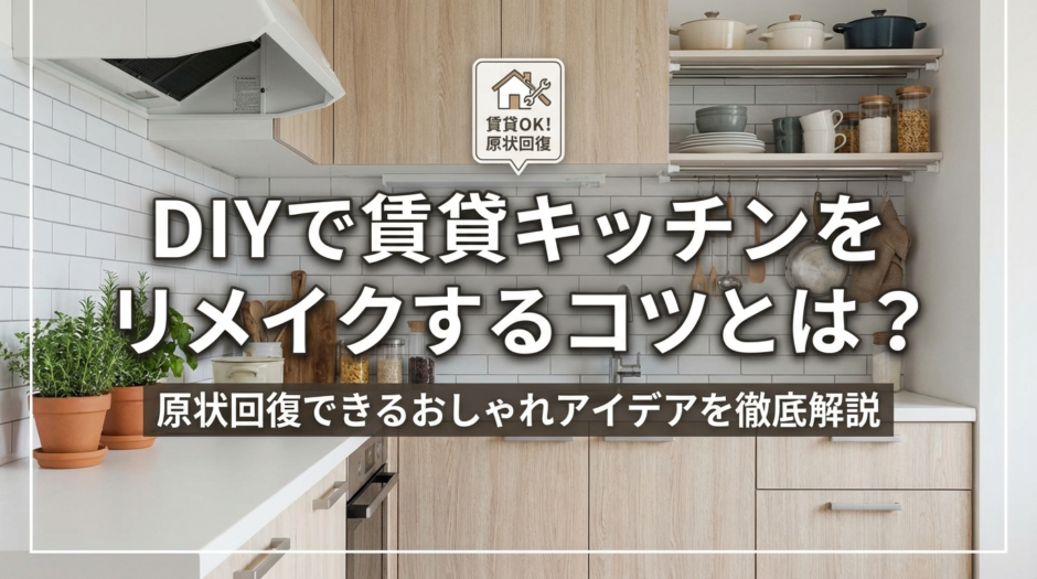 DIYで賃貸キッチンをリメイクするコツとは？原状回復できるおしゃれアイデアを徹底解説