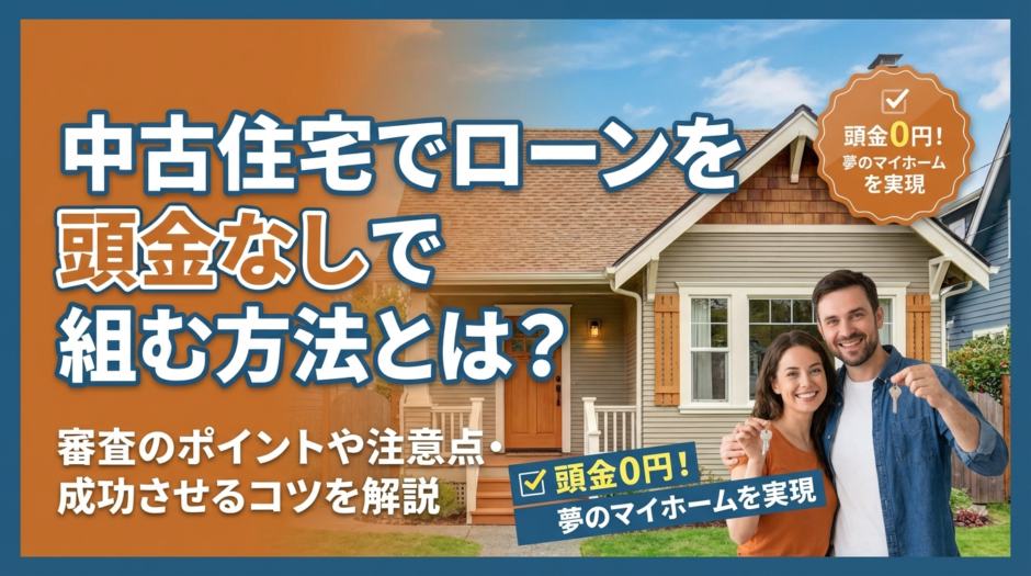 中古住宅でローンを頭金なしで組む方法とは？審査のポイントや注意点・成功させるコツを解説