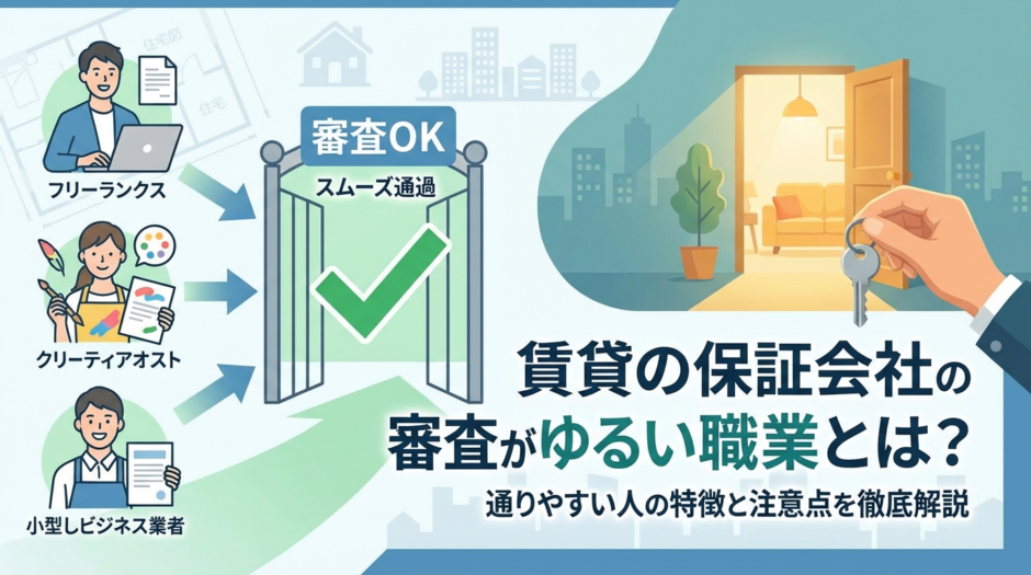 賃貸の保証会社の審査がゆるい職業とは？通りやすい人の特徴と注意点を徹底解説