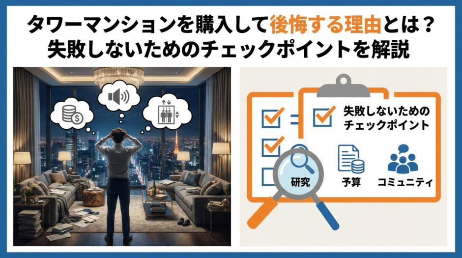 タワーマンションを購入して後悔する理由とは？失敗しないためのチェックポイントを解説