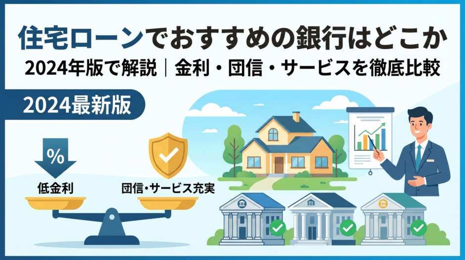 住宅ローンでおすすめの銀行はどこかを2024年版で解説｜金利・団信・サービスを徹底比較