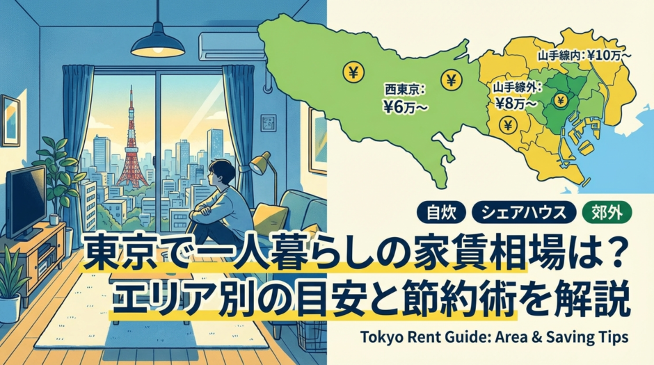 東京で一人暮らしの賃貸の家賃相場は？エリア別の目安と節約術を解説