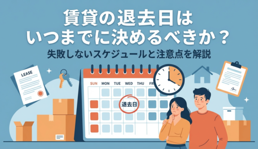賃貸の退去日はいつまでに決めるべきか？失敗しないスケジュールと注意点を解説