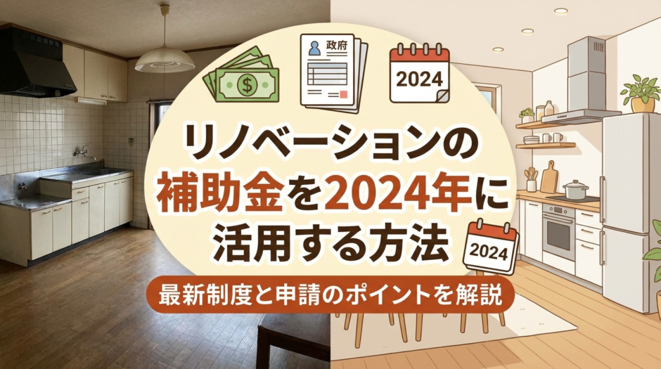 リノベーションの補助金を2024年に活用する方法｜最新制度と申請のポイントを解説