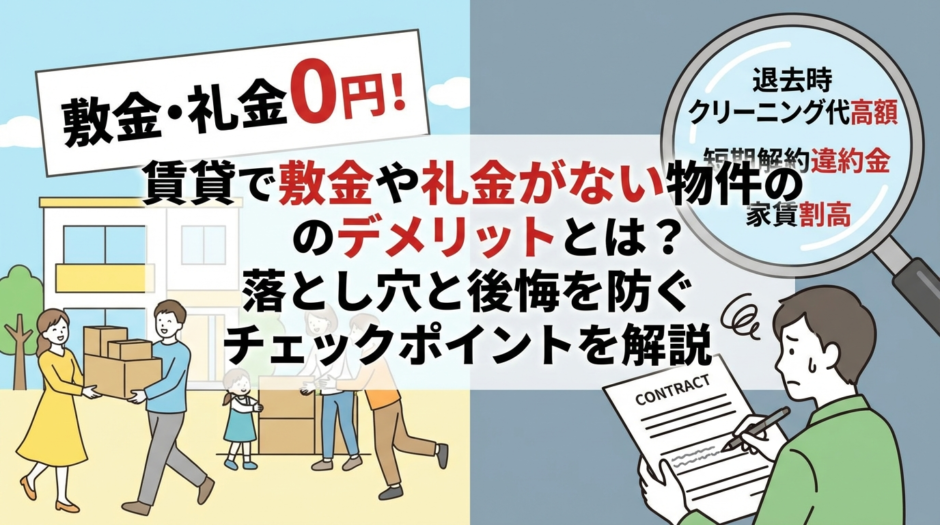 賃貸で敷金や礼金がない物件のデメリットとは？落とし穴と後悔を防ぐチェックポイントを解説