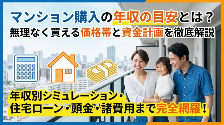 マンション購入の年収の目安とは？無理なく買える価格帯と資金計画を徹底解説