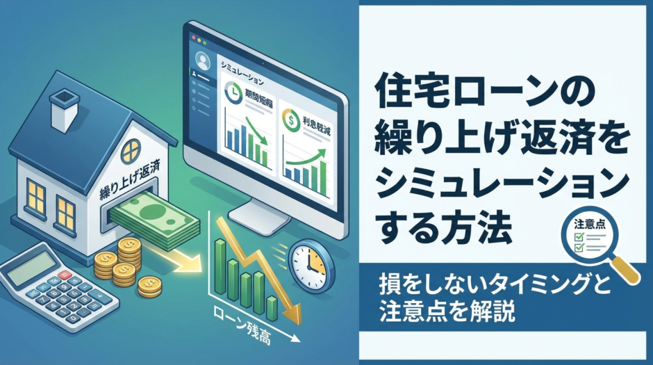 住宅ローンの繰り上げ返済をシミュレーションする方法｜損をしないタイミングと注意点を解説