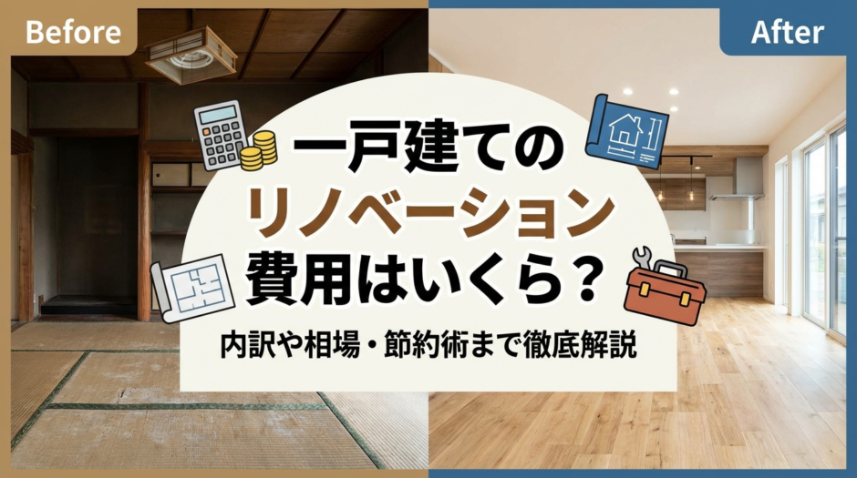 一戸建てのリノベーション費用はいくら？内訳や相場・節約術まで徹底解説