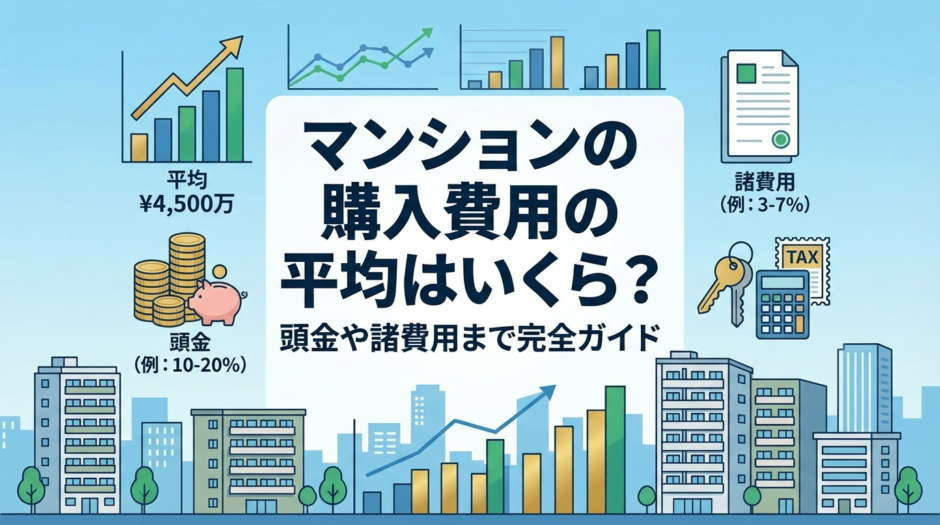 マンションの購入費用の平均はいくら？頭金や諸費用まで完全ガイド
