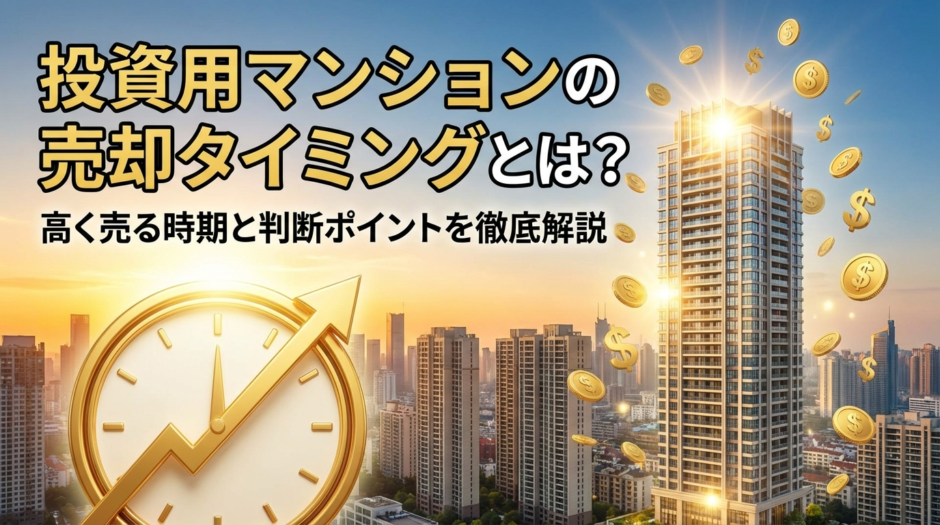 投資用マンションの売却タイミングとは？高く売る時期と判断ポイントを徹底解説