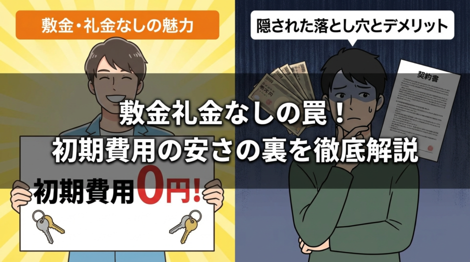 賃貸の敷金や礼金がなしになるデメリットとは？初期費用の安さの裏にある落とし穴を徹底解説