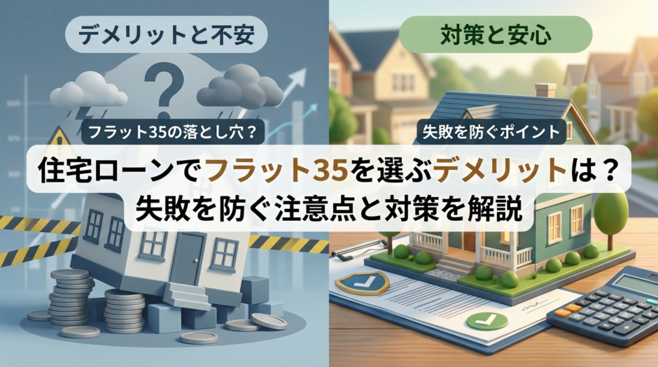 住宅ローンでフラット35を選ぶデメリットは？失敗を防ぐ注意点と対策を解説