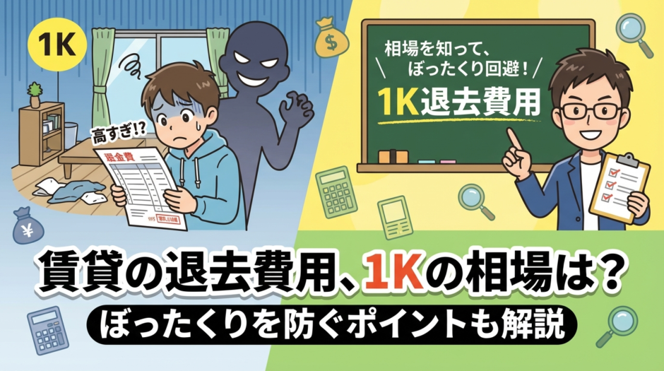 賃貸の退去費用の相場は1Kでいくら？ぼったくりを防ぐポイントも解説
