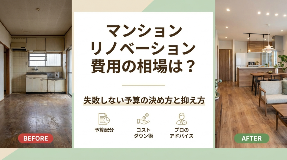 マンションのリノベーション費用の相場は？失敗しない予算の決め方と抑え方