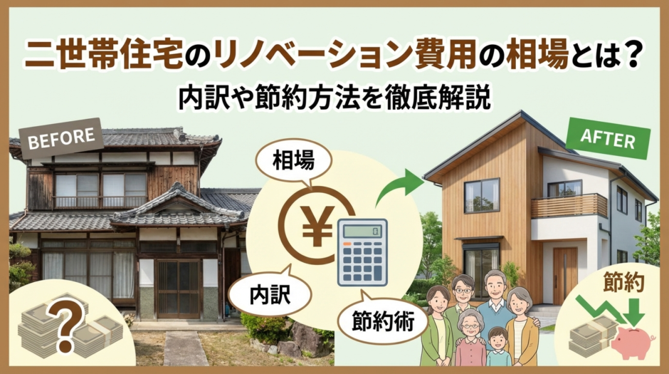 二世帯住宅のリノベーション費用の相場とは？内訳や節約方法を徹底解説