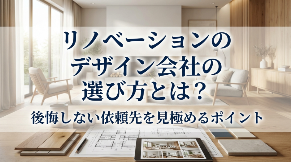 リノベーションのデザイン会社の選び方とは？後悔しない依頼先を見極めるポイント