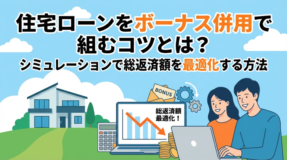 住宅ローンをボーナス併用で組むコツとは？シミュレーションで総返済額を最適化する方法
