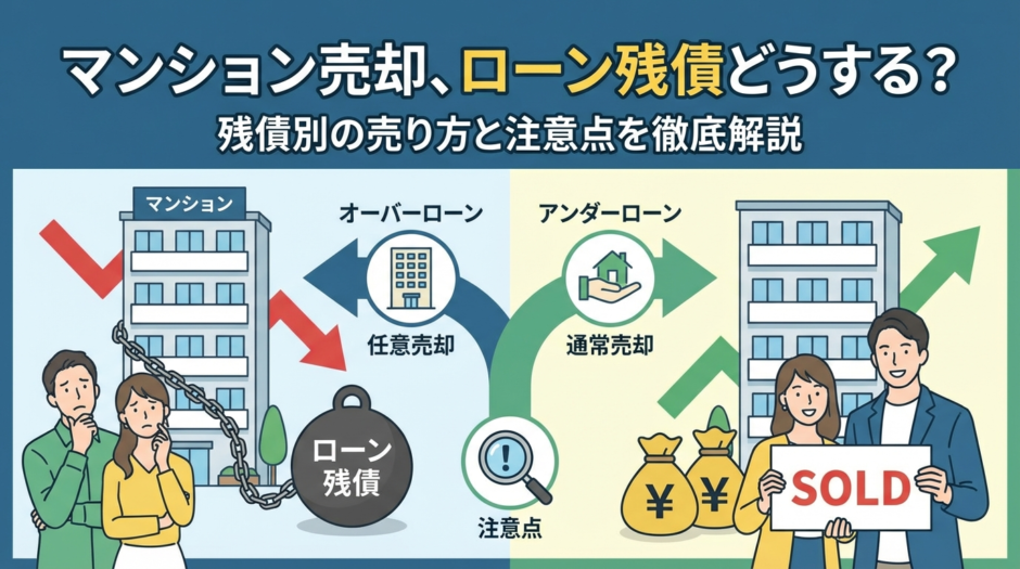 マンションを売却してローンが残っているときの対処法とは？残債別の売り方と注意点を徹底解説