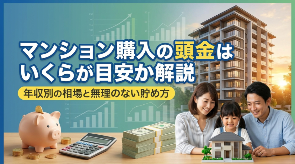 マンション購入の頭金はいくらが目安か解説｜年収別の相場と無理のない貯め方