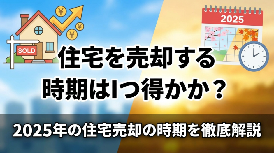 住宅を売却する時期はいつが得か？2025年の住宅売却の時期を徹底解説