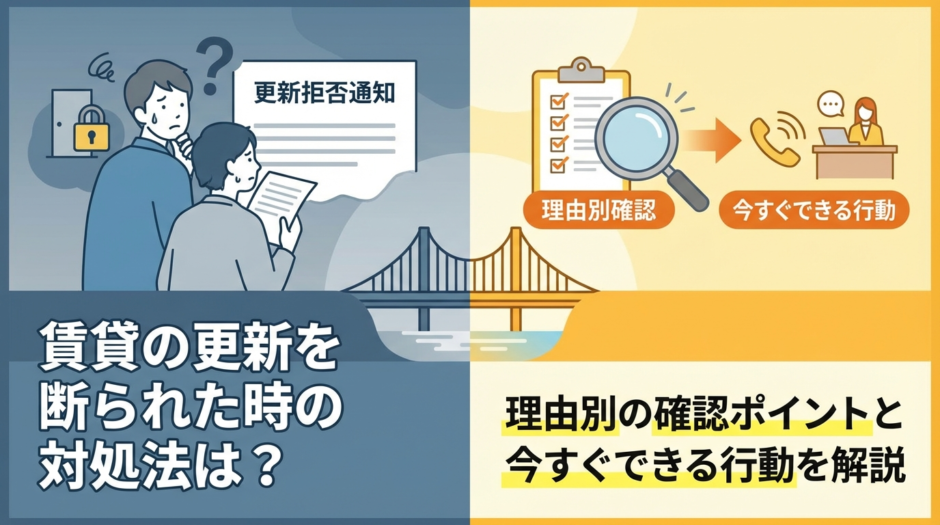 賃貸の更新を断られた時の対処法は？理由別の確認ポイントと今すぐできる行動を解説