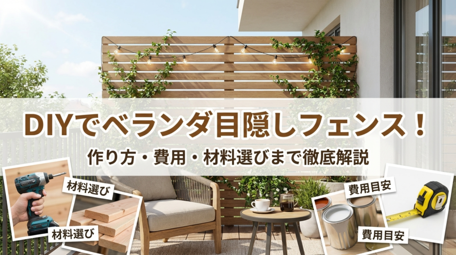 DIYでベランダの目隠しフェンスを作る方法とは？費用や材料の選び方まで徹底解説